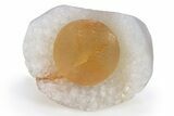 Botryoidal Yellow-Orange Fluorite on Quartz - India #306006-1